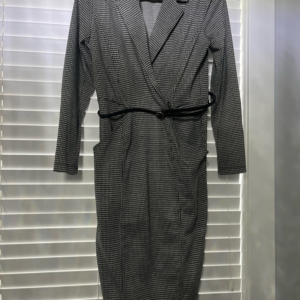 Black and White Houndstooth Dress